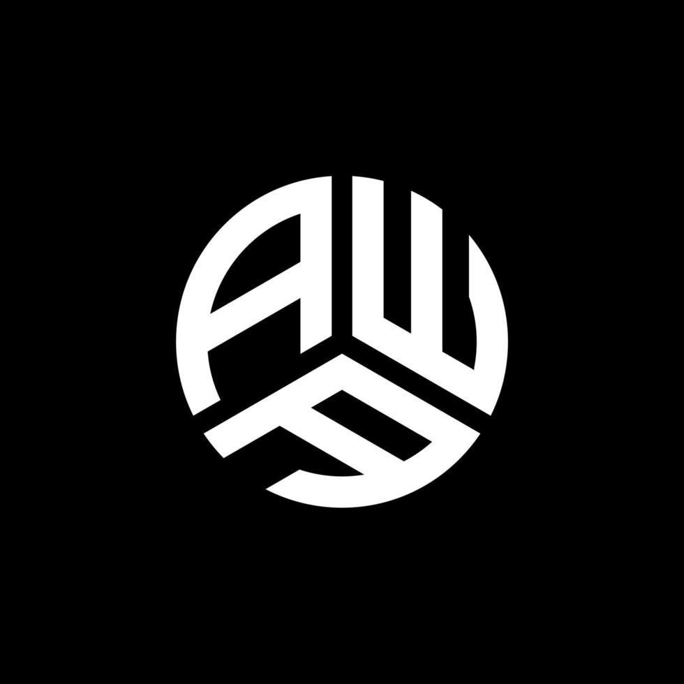 design de logotipo de carta awa em fundo branco. conceito de logotipo de letra de iniciais criativas awa. awa design de letras. vetor