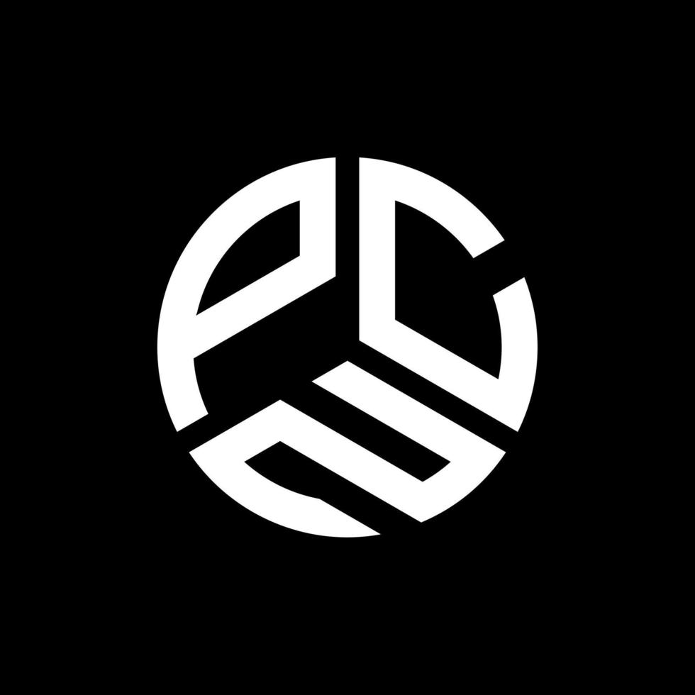 design de logotipo de carta pcn em fundo preto. conceito de logotipo de letra de iniciais criativas pcn. design de letra pcn. vetor
