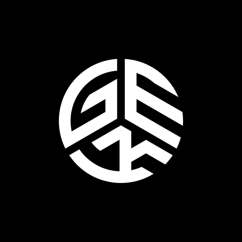 design de logotipo de carta gek em fundo branco. conceito de logotipo de letra de iniciais criativas gek. design de letra gek. vetor
