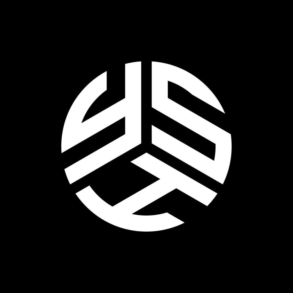 ysh design de logotipo de carta em fundo preto. conceito de logotipo de letra de iniciais criativas ysh. ysh design de letras. vetor