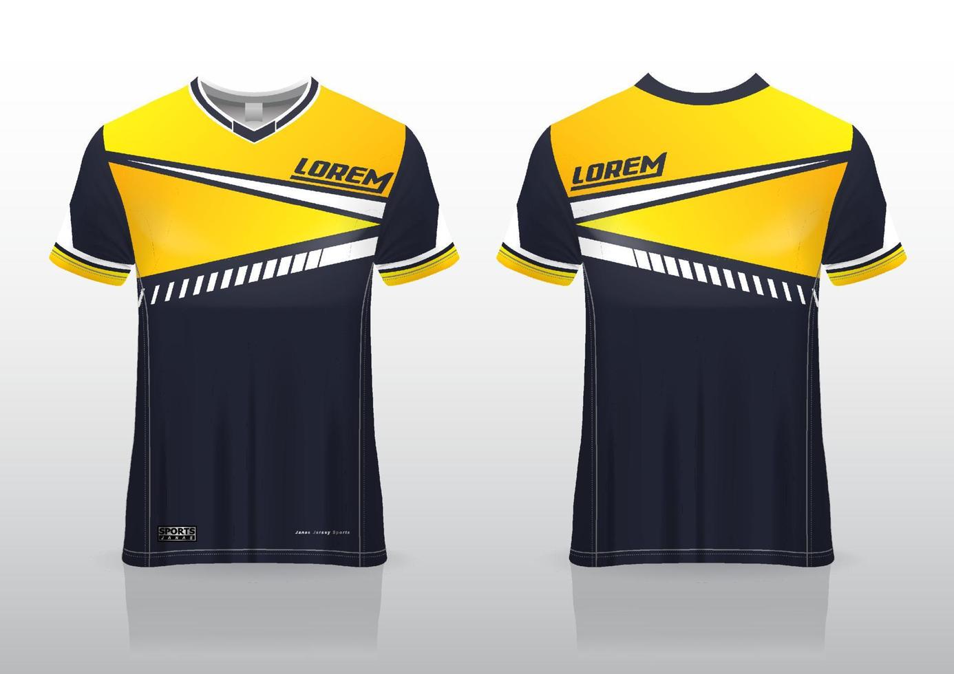 modelo de design de camisa esportiva vista frontal e traseira vetor