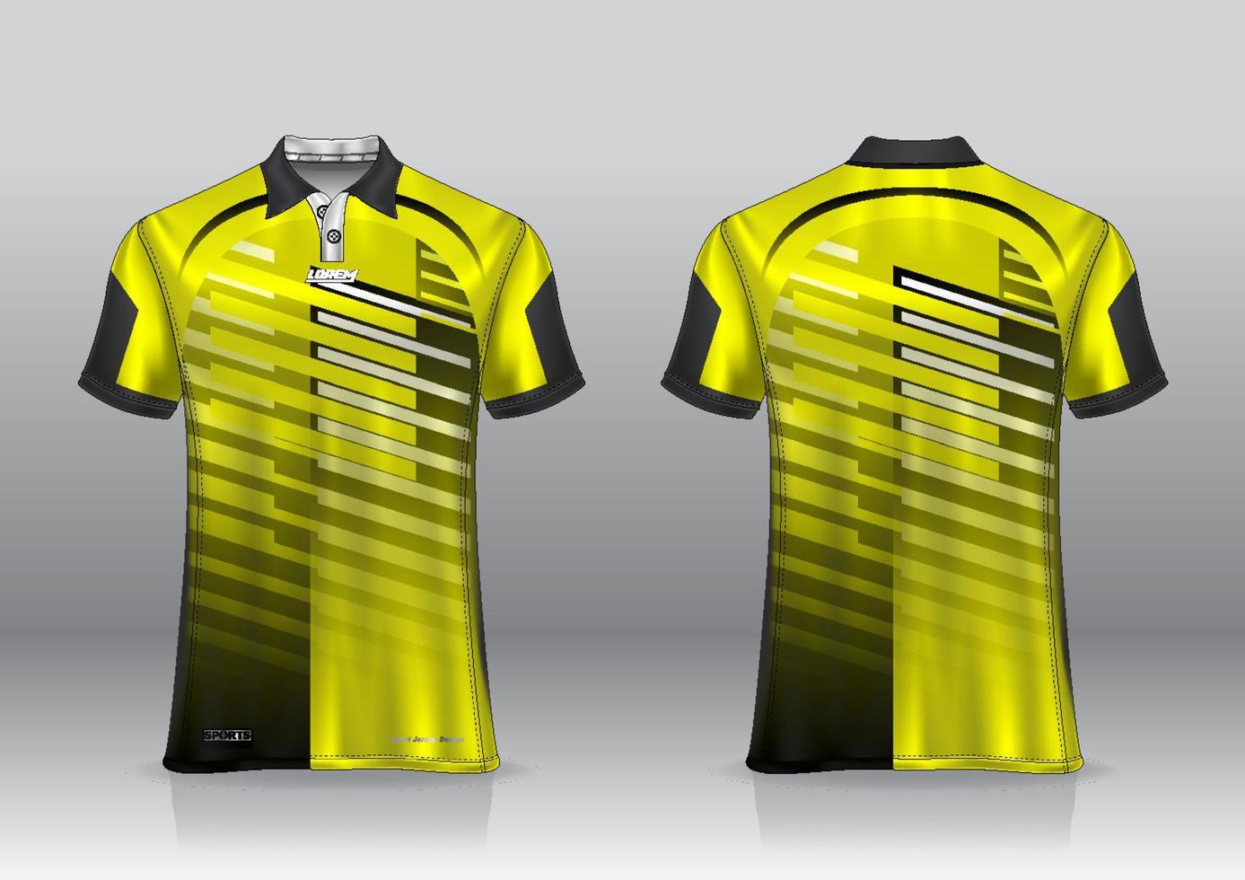 design de camisa polo para esportes ao ar livre vista frontal e traseira vetor