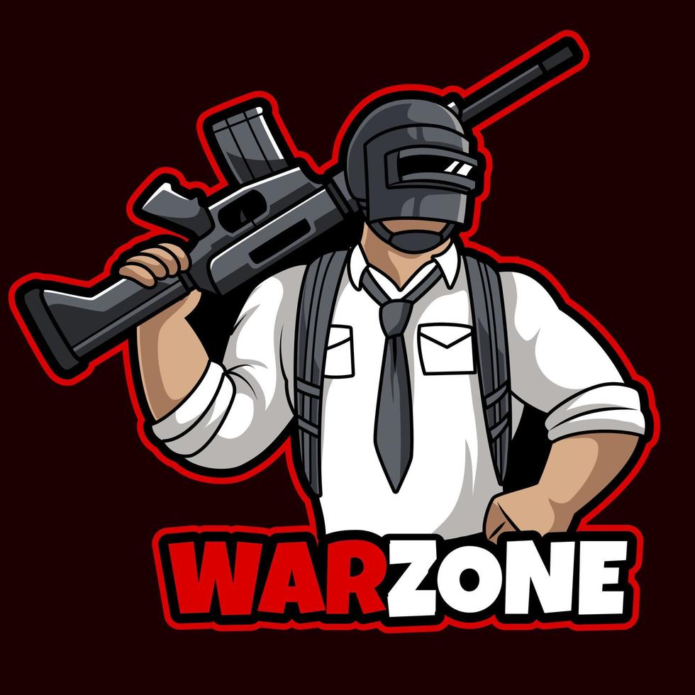 ilustração vetorial de logotipo de mascote de zona de guerra vetor