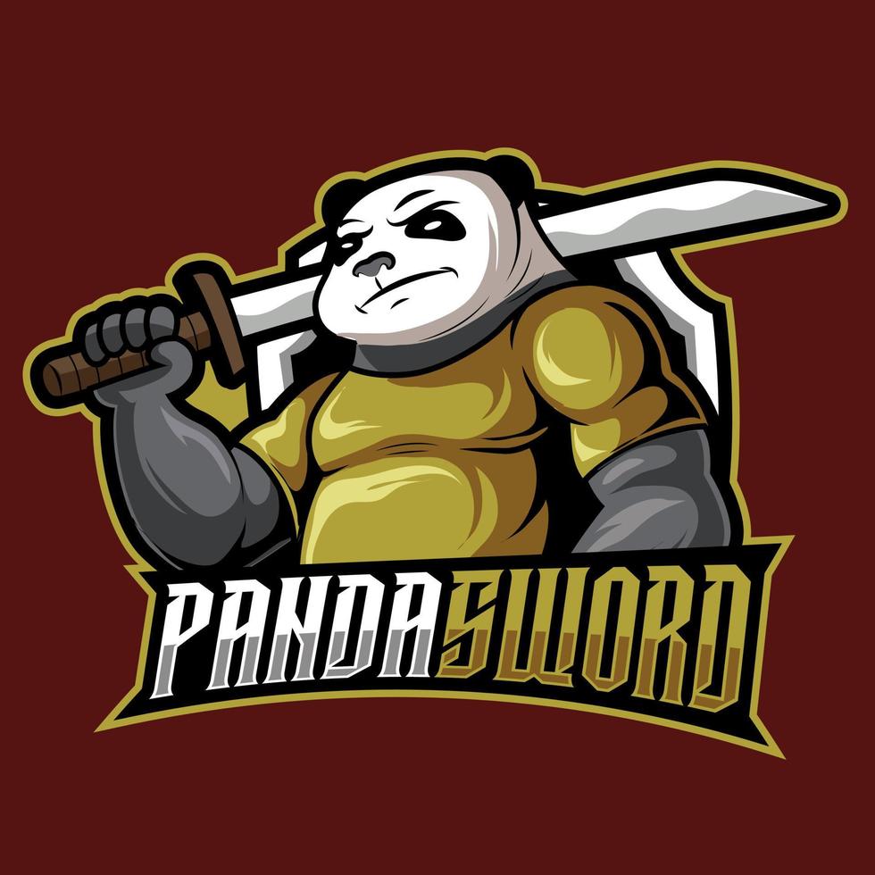 conceito de ilustração de logotipo de mascote de lutador panda vetor