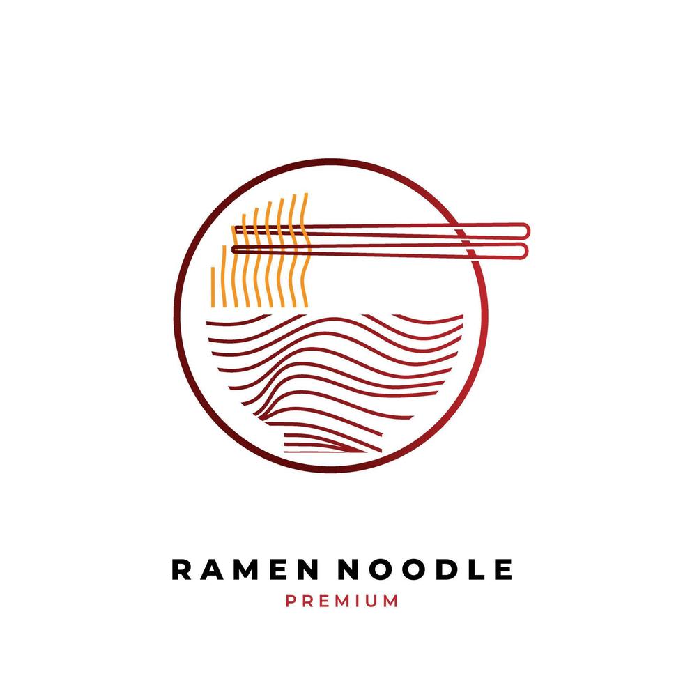 logotipo abstrato de linha de macarrão ramen vetor