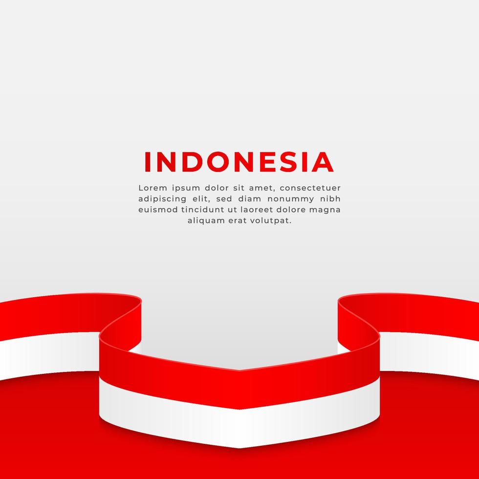banner com bandeira de fita da indonésia vetor
