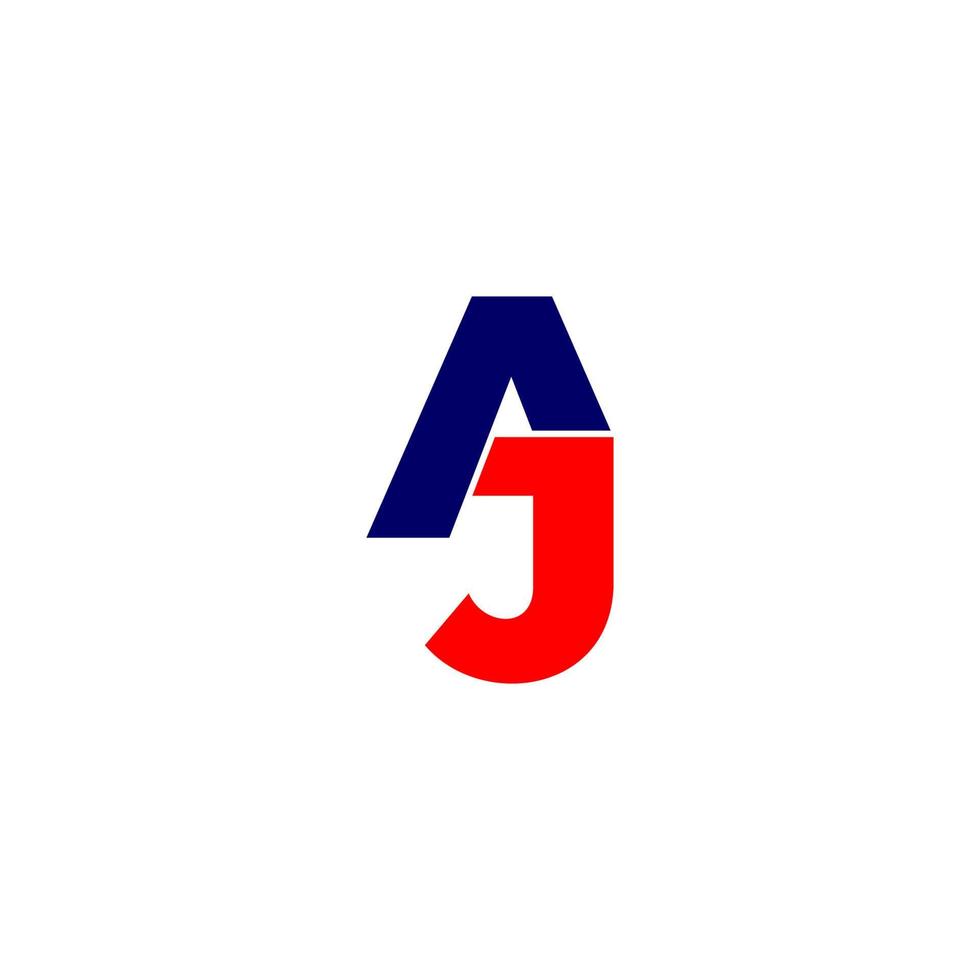 letra aj ligada ao vetor de logotipo de símbolo de design geométrico simples