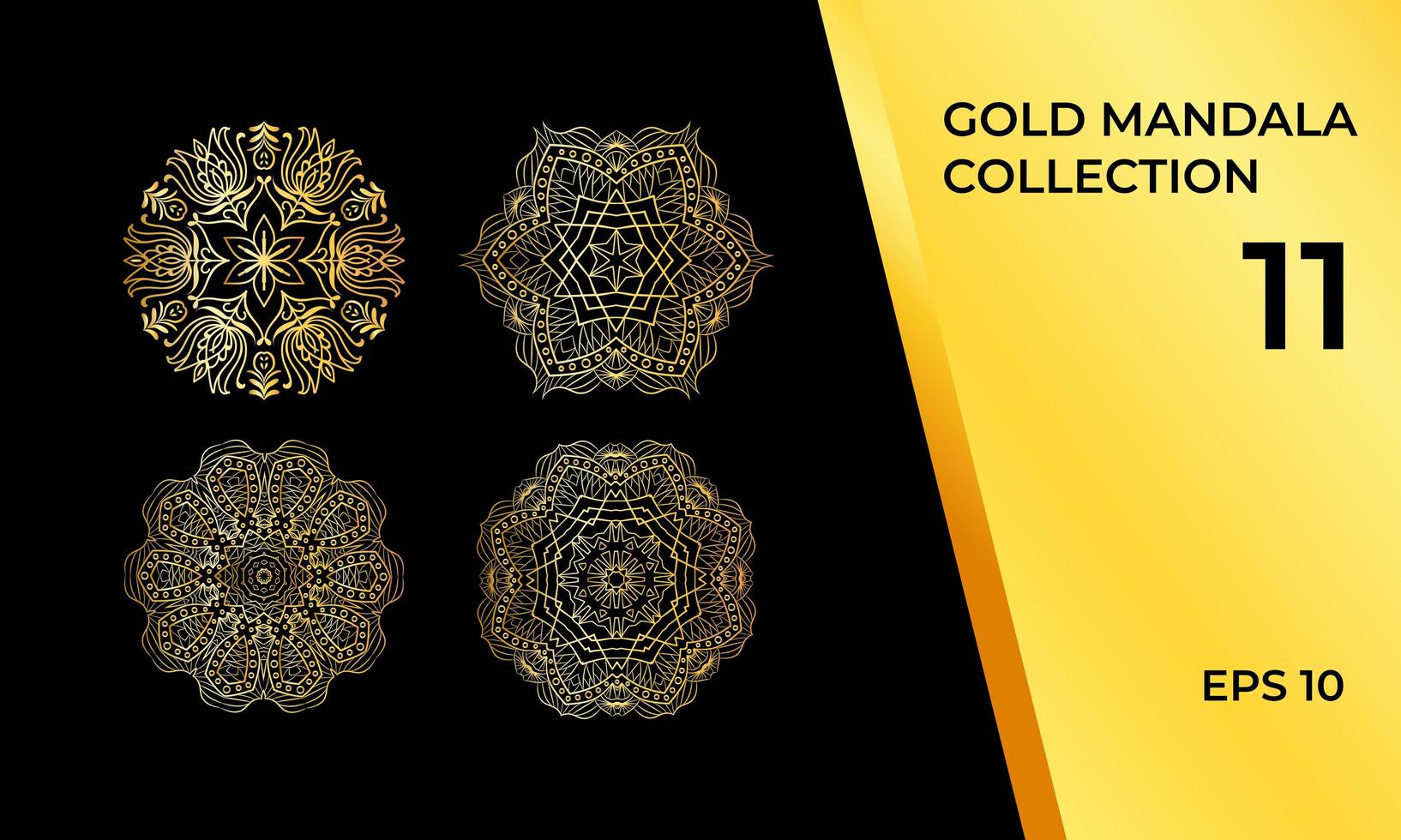 coleção de luxo de mandalas douradas vetor