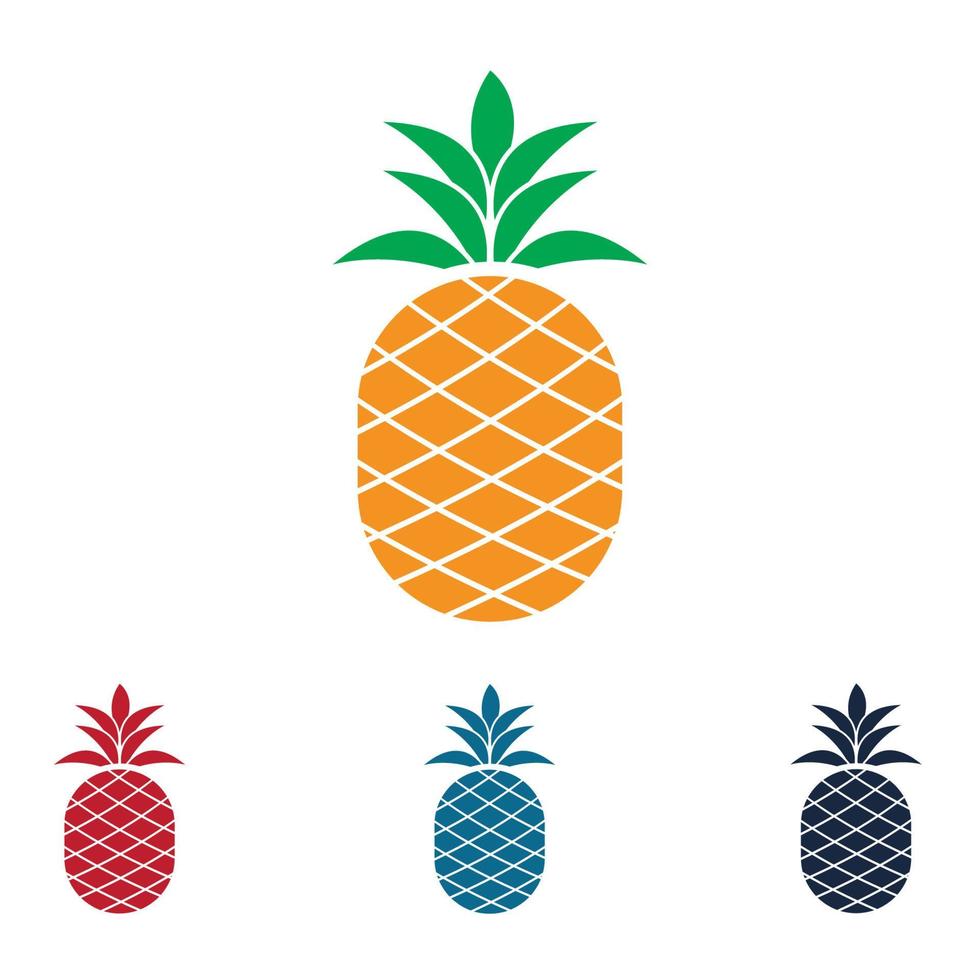 ilustração em vetor abacaxi frutas tropicais.