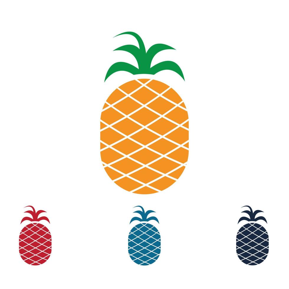 ilustração em vetor abacaxi frutas tropicais.