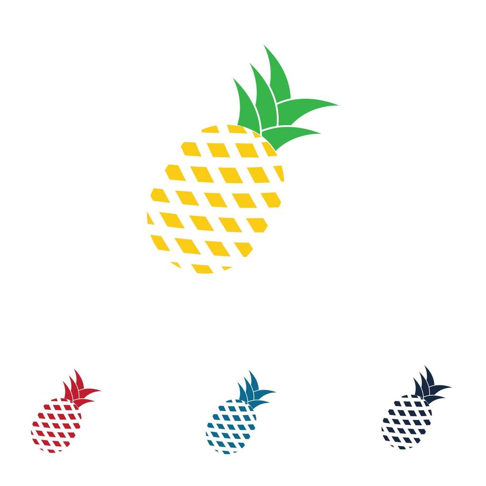 ilustração em vetor abacaxi frutas tropicais.