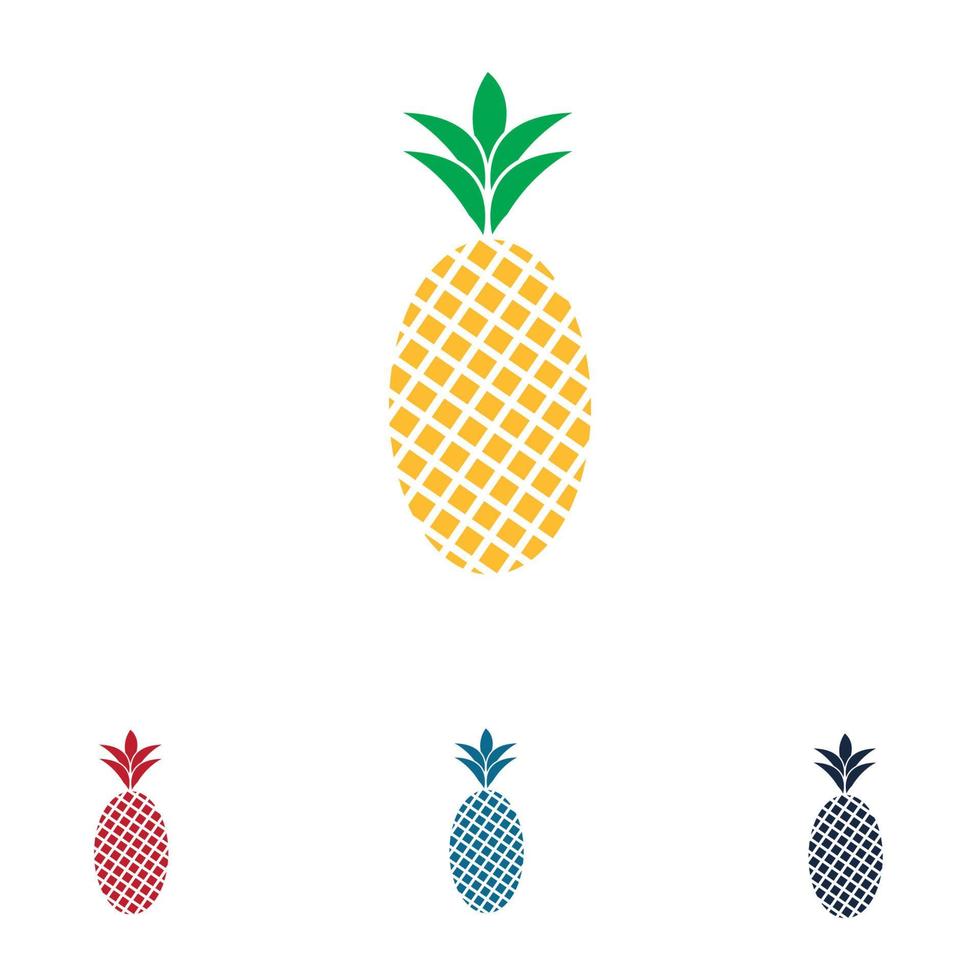 ilustração em vetor abacaxi frutas tropicais.