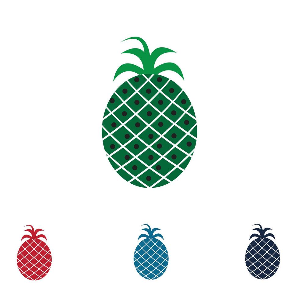 ilustração em vetor abacaxi frutas tropicais.