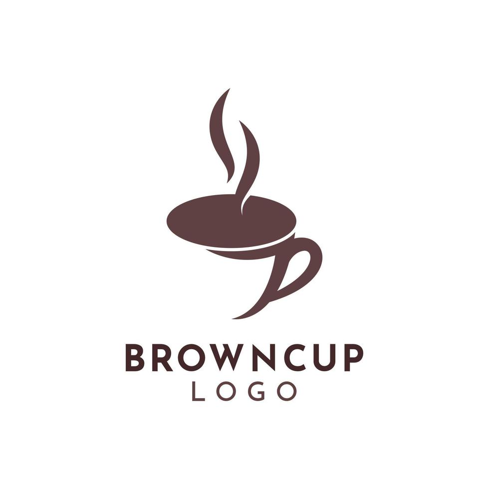 xícara de café de café e vetor de design de logotipo de fumaça