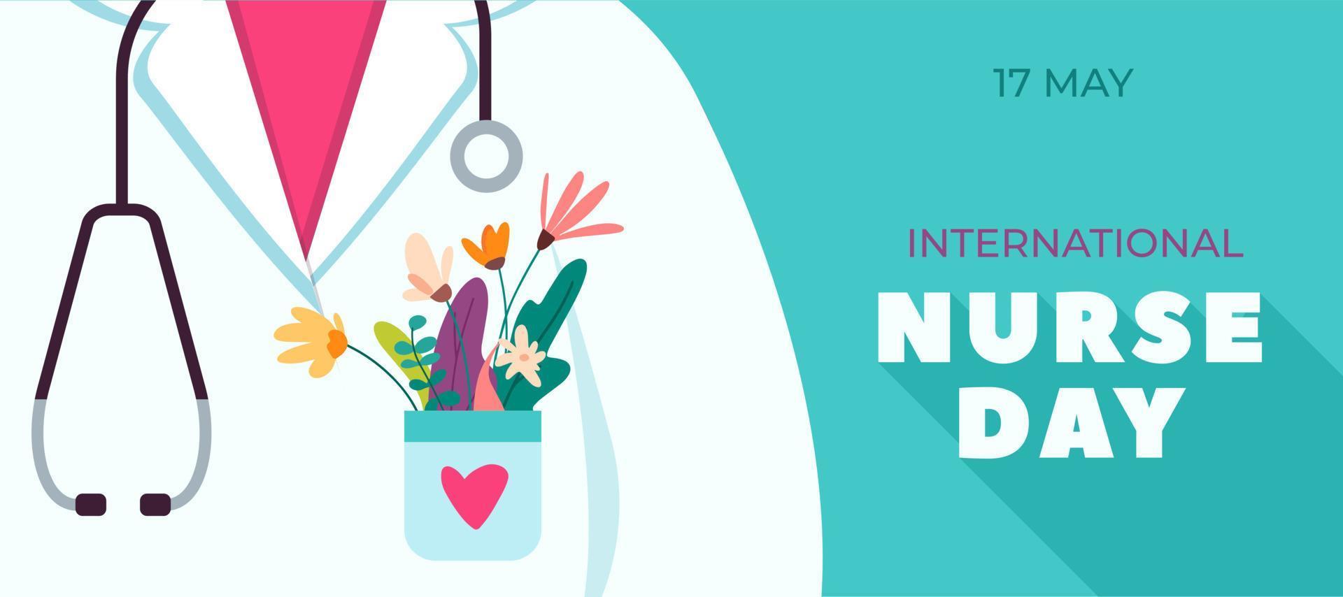 cartaz de conceito de vetor de dia internacional da enfermeira