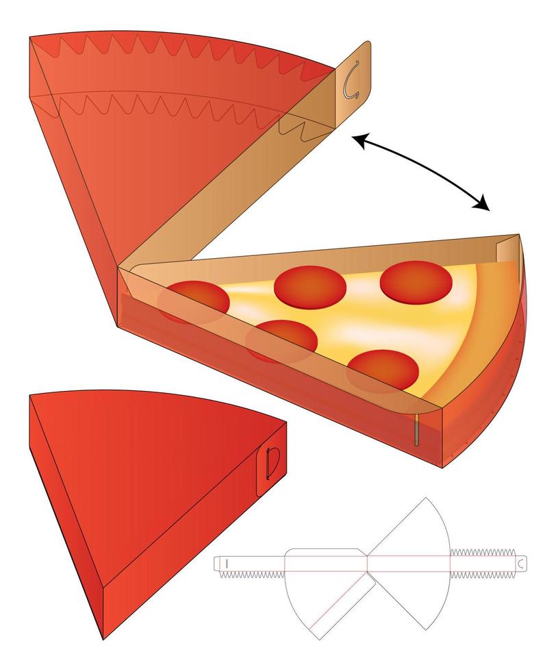 design de modelo cortado de embalagem de caixa. Maquete 3D vetor