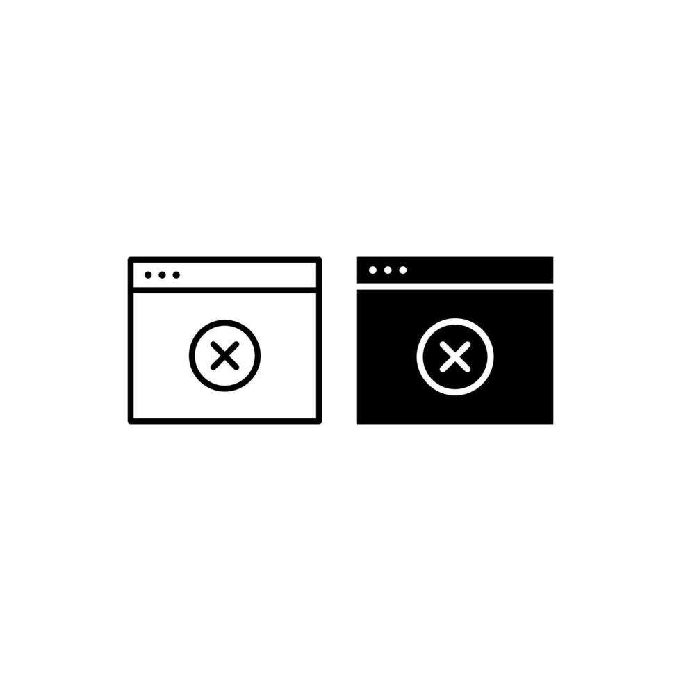 ícone de vetor de fechamento do navegador