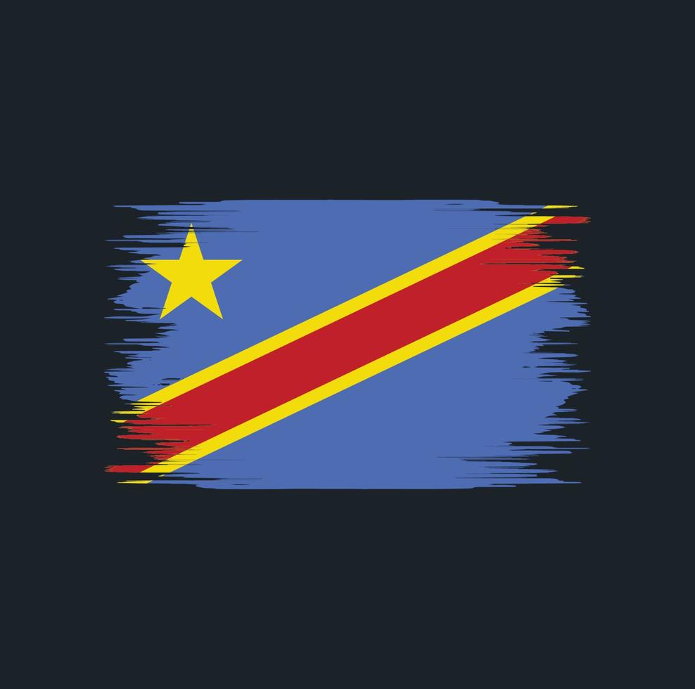 pincel de bandeira da república do congo vetor