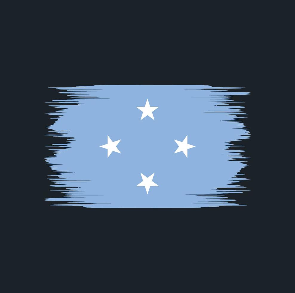 escova de bandeira da micronesia vetor