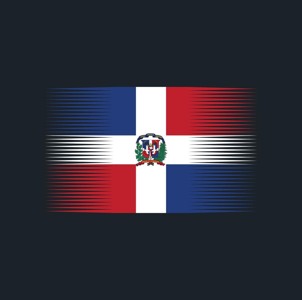 pincel de bandeira da república dominicana. bandeira nacional vetor