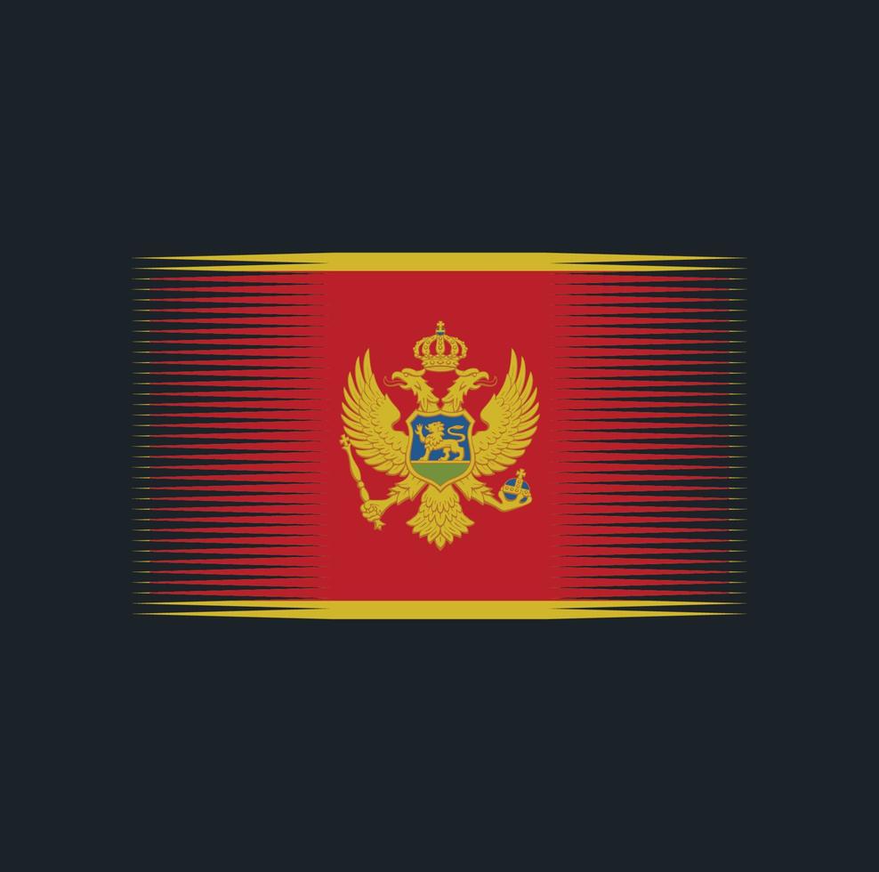 escova de bandeira de montenegro. bandeira nacional vetor