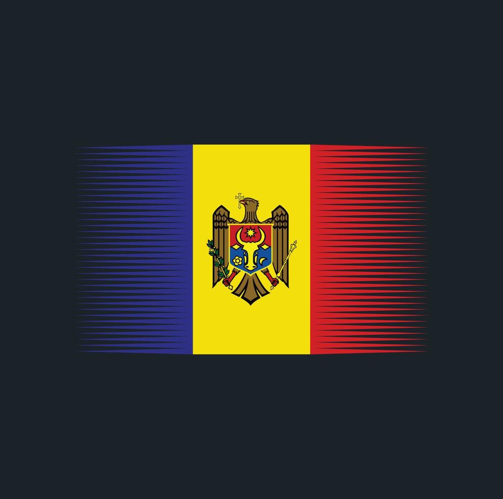 pincel de bandeira da Moldávia. bandeira nacional vetor
