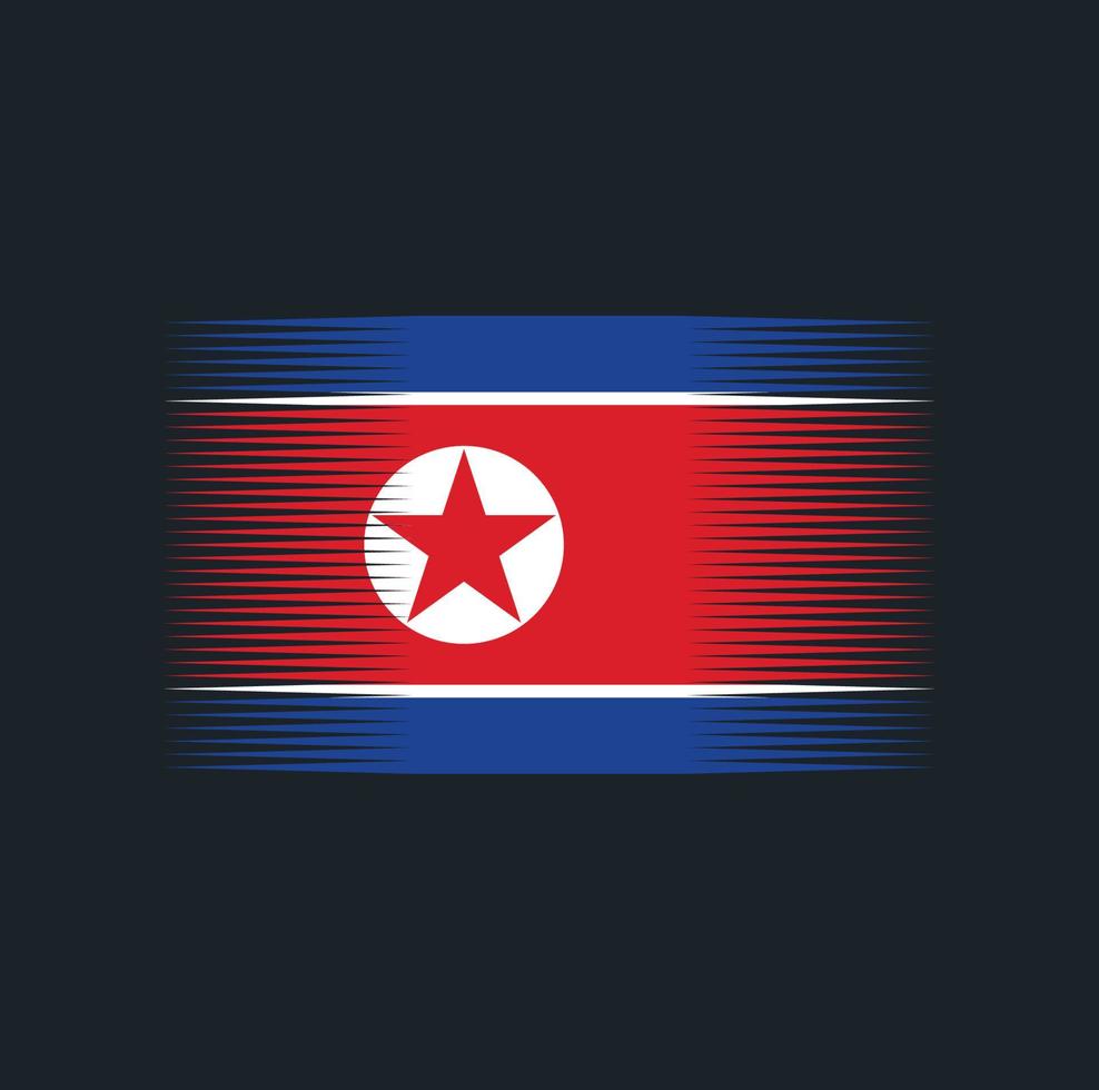 pincel de bandeira da coreia do norte. bandeira nacional vetor