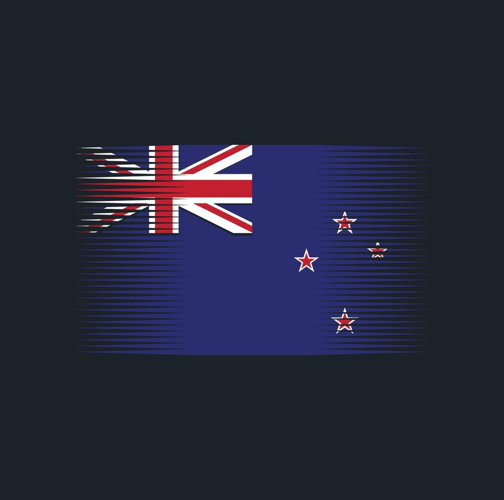 escova de bandeira da nova zelândia. bandeira nacional vetor