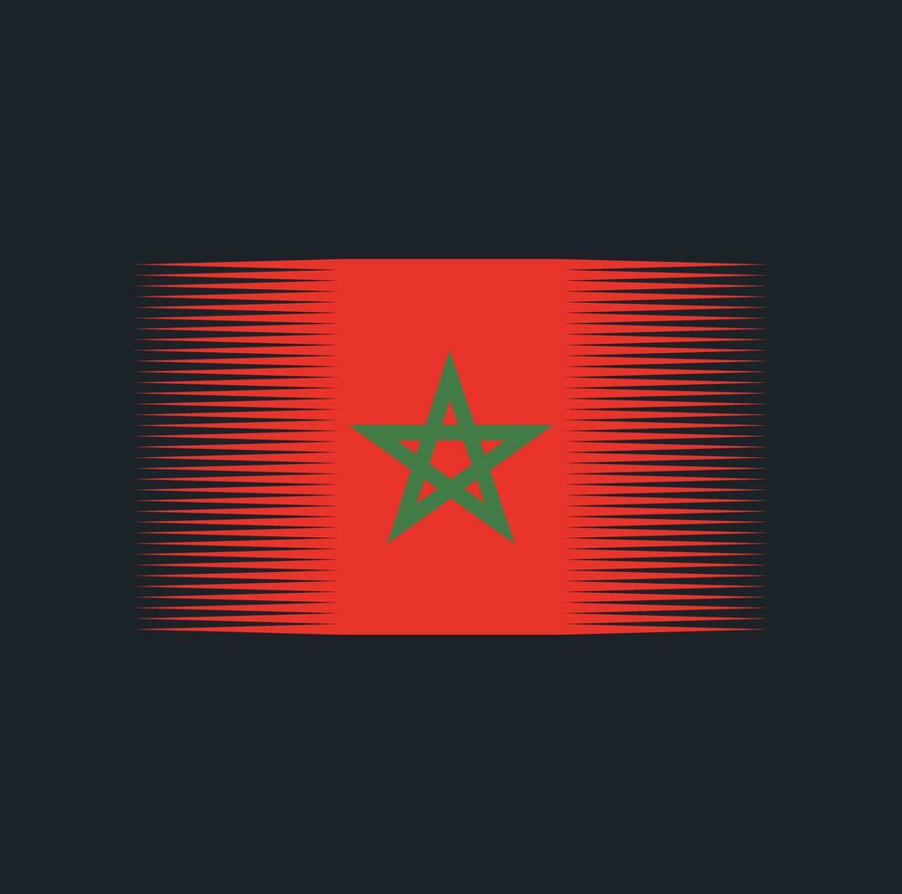 escova de bandeira de Marrocos. bandeira nacional vetor