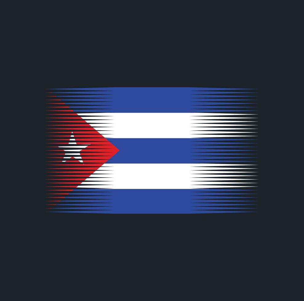 pincel de bandeira de cuba. bandeira nacional vetor