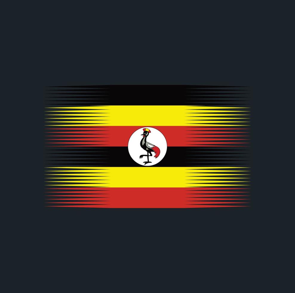 pincel de bandeira de uganda. bandeira nacional vetor