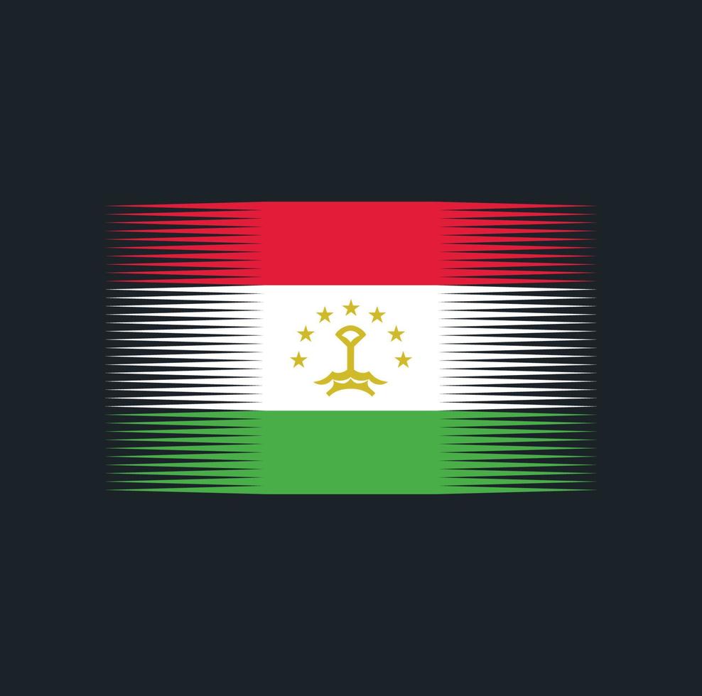 pincel de bandeira do tajiquistão. bandeira nacional vetor