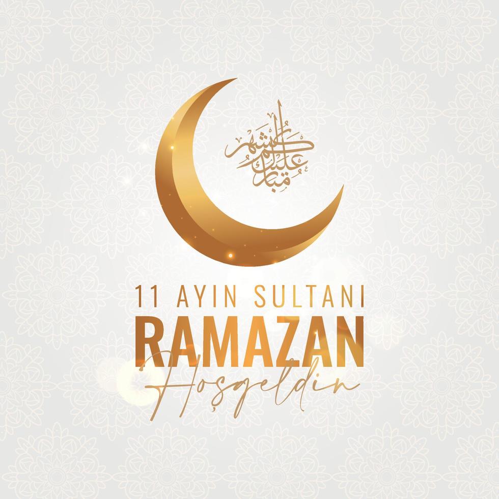 tenha um abençoado mês do Ramadã. bem-vindo sultão de 11 meses do mês do ramadã. vetor