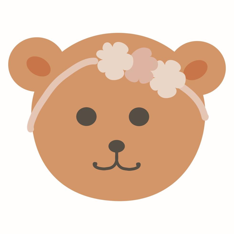 urso pardo bonito dos desenhos animados. design plano vetor