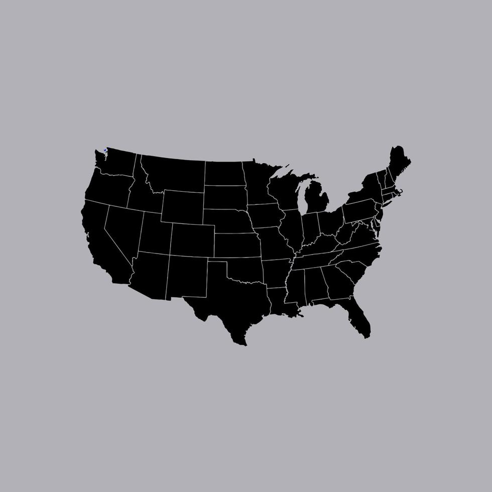 Estados Unidos da America. mapa eua. mapear o projeto do vetor do mapa do país dos EUA. ilustração do projeto do país dos Estados Unidos da América.