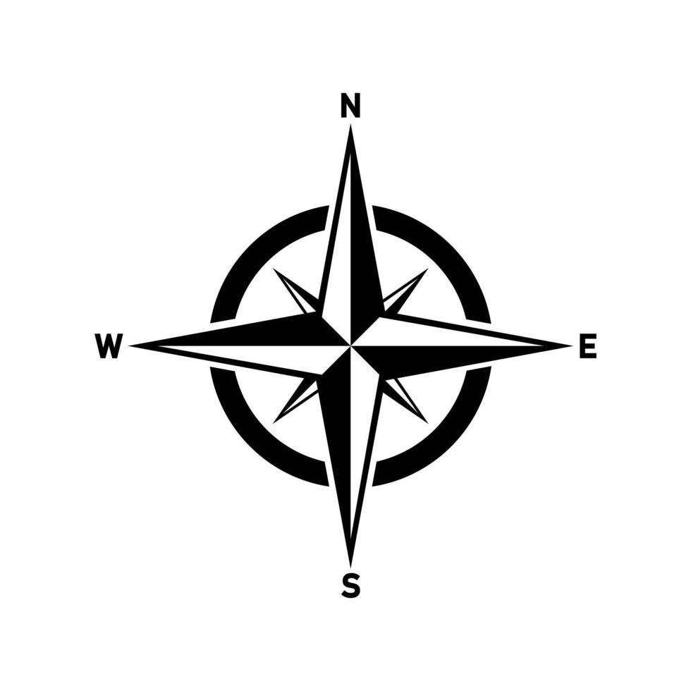 ícone de bússola. vetor de ícone de bússolas isolado no fundo branco. design de logotipo de bússola moderna, sinal simples de ícone de bússola.