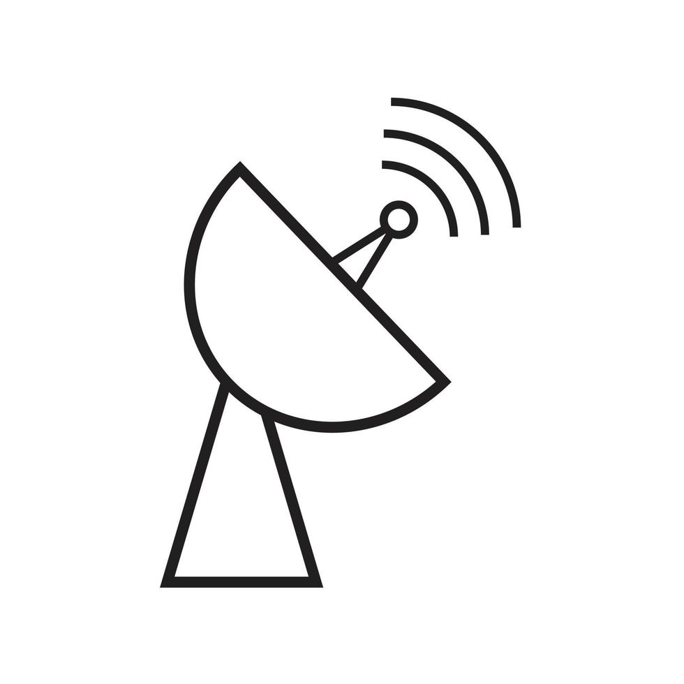 transmissão, ilustração vetorial de design de ícone de antena transmissora em preto sobre fundo branco vetor