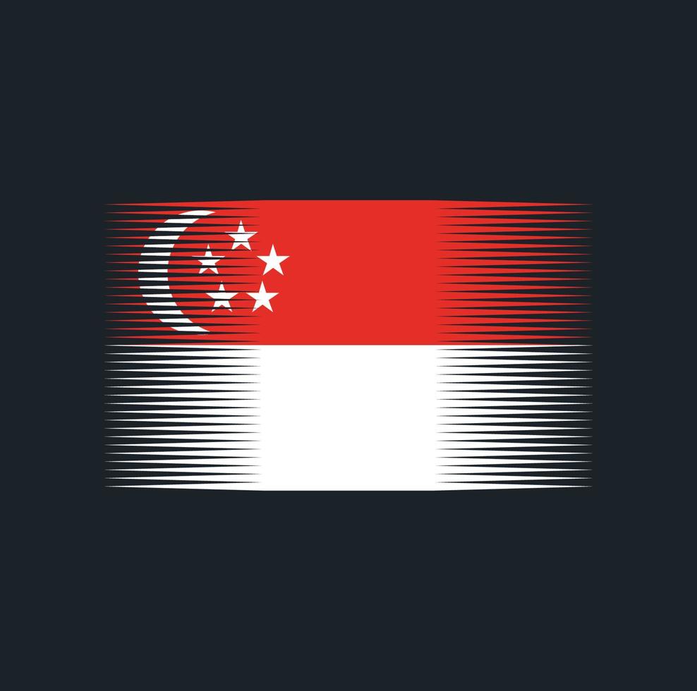 escova de bandeira de singapura. bandeira nacional vetor