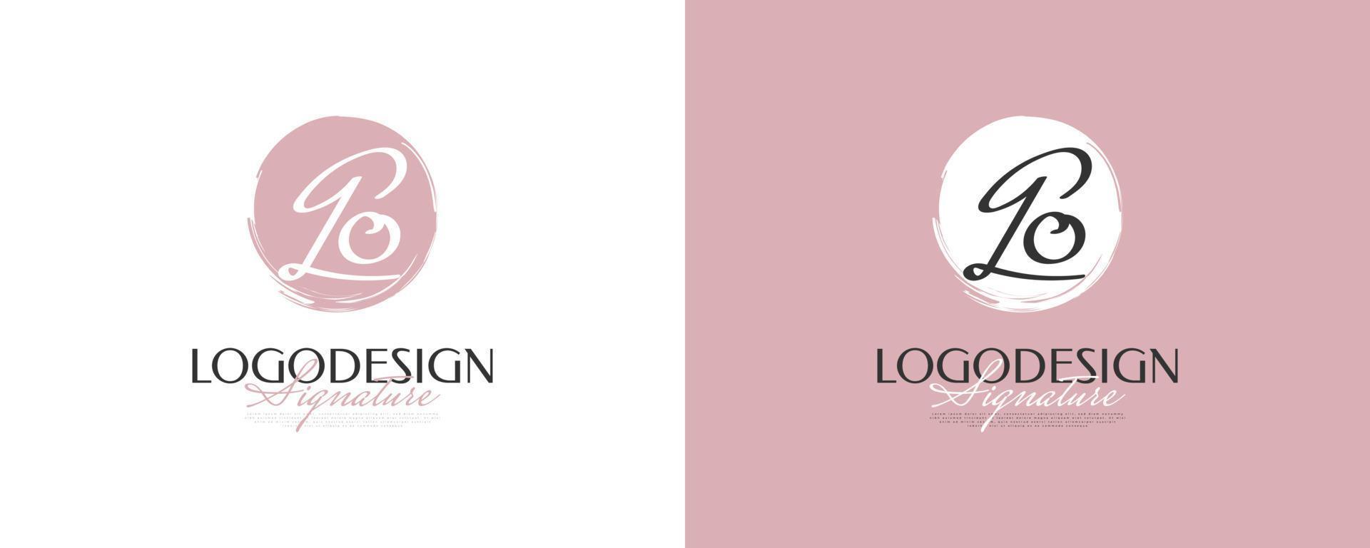 design de logotipo inicial g e o em estilo de caligrafia elegante e minimalista. go logotipo ou símbolo de assinatura para casamento, moda, joias, boutique e identidade comercial vetor