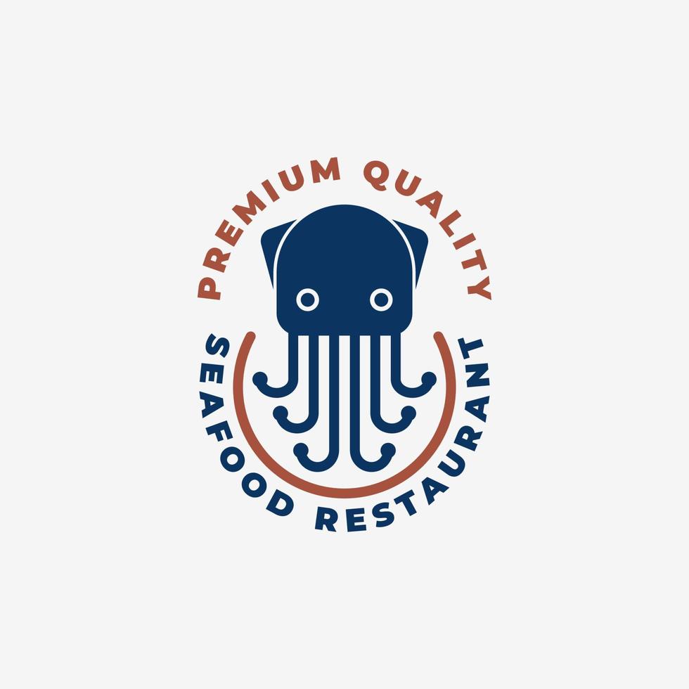 design de vetor de logotipo de personagem de polvo simples minimalista moderno, inspiração de modelo de logotipo de mar animal, modelo de design de ícone de polvo