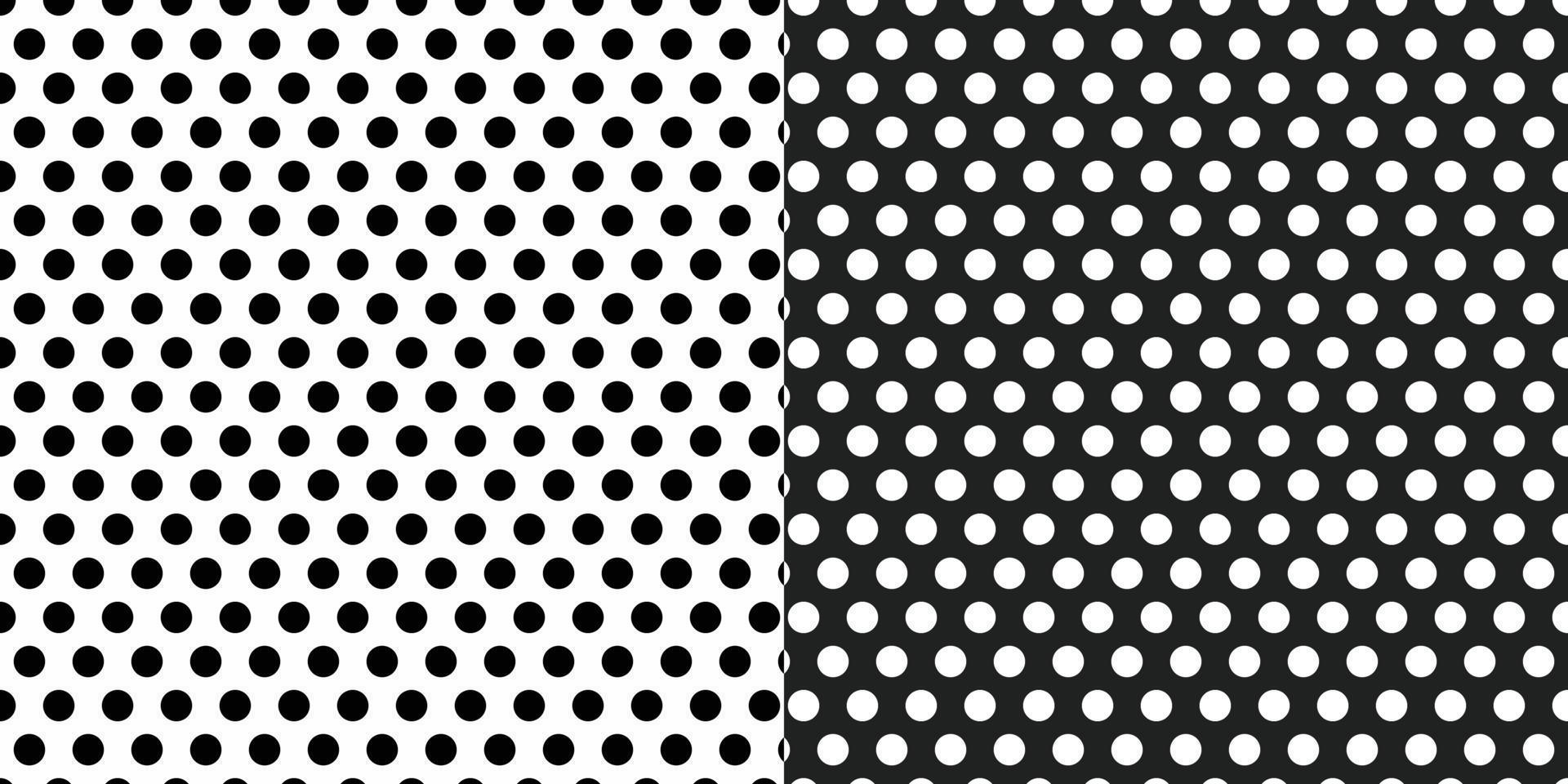 coleção de padrão de polkadot preto e branco editável vetor