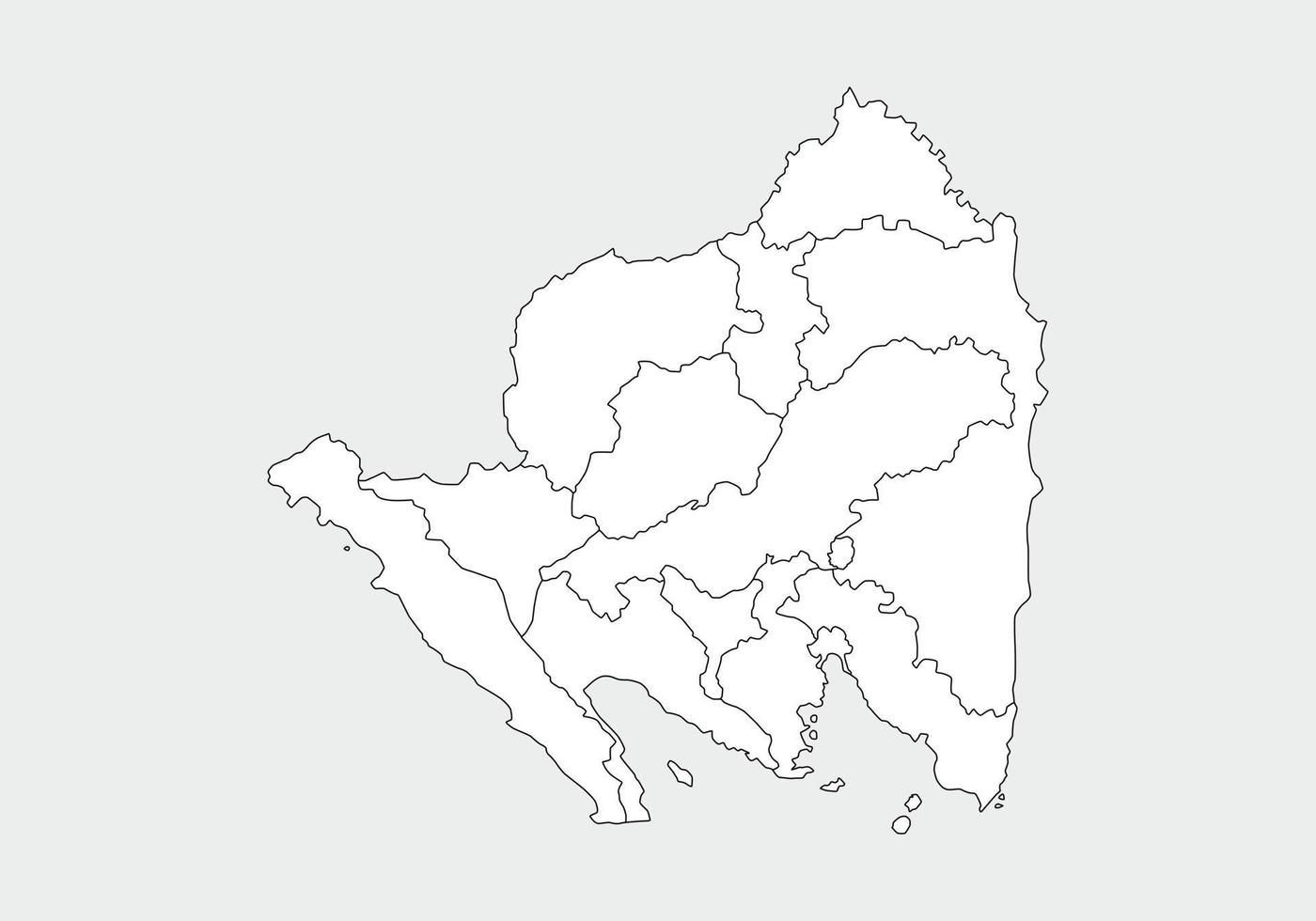 mapa vetorial simples administrativo, político e rodoviário da ilha indonésia java vetor
