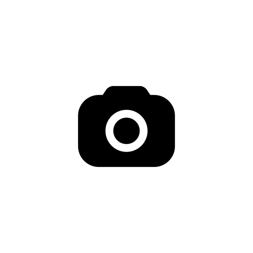 câmera, vetor de ícone de foto isolado no fundo branco
