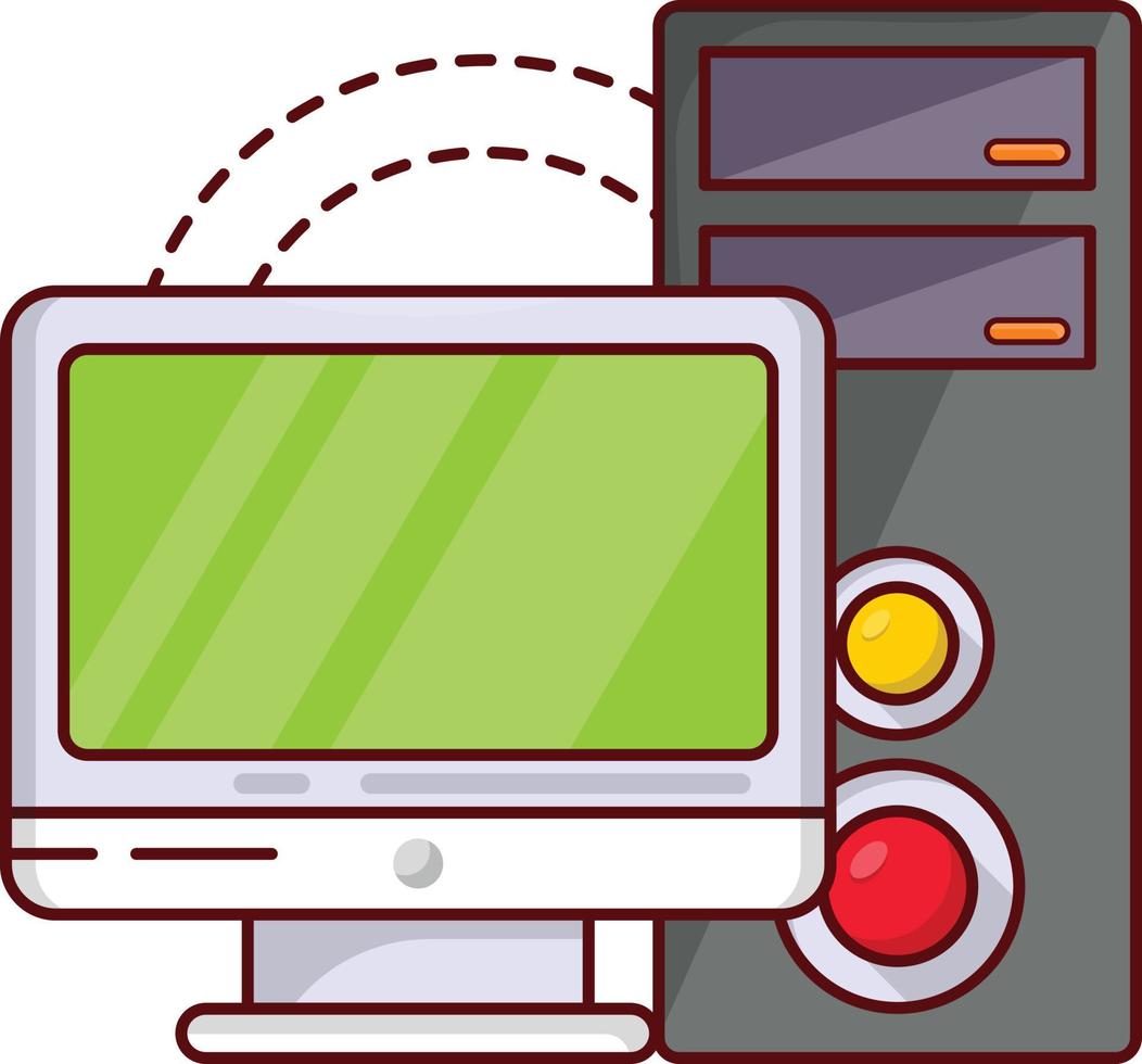 ilustração vetorial de computador em símbolos de qualidade background.premium. ícones vetoriais para conceito e design gráfico. vetor