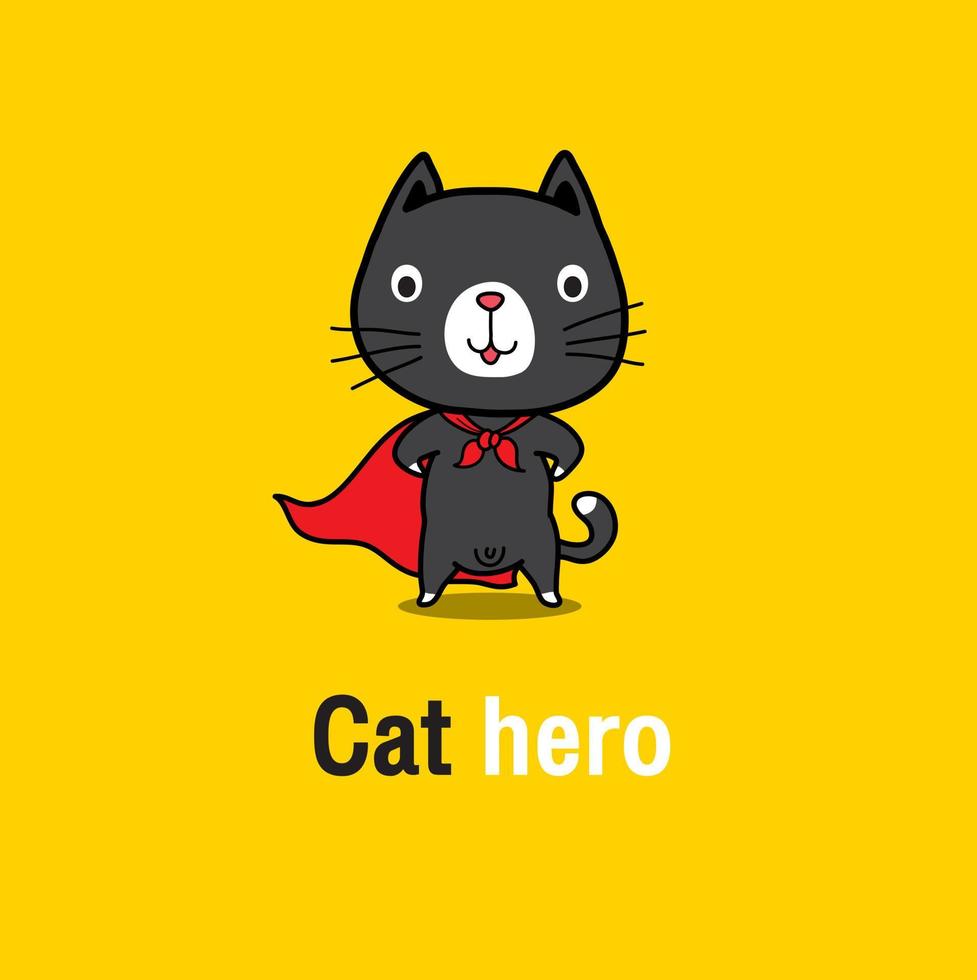 gráfico de ilustração vetorial de moderno, personagem, mascote, marca abstrata para super-herói, design de logotipo de gatos de herói vetor