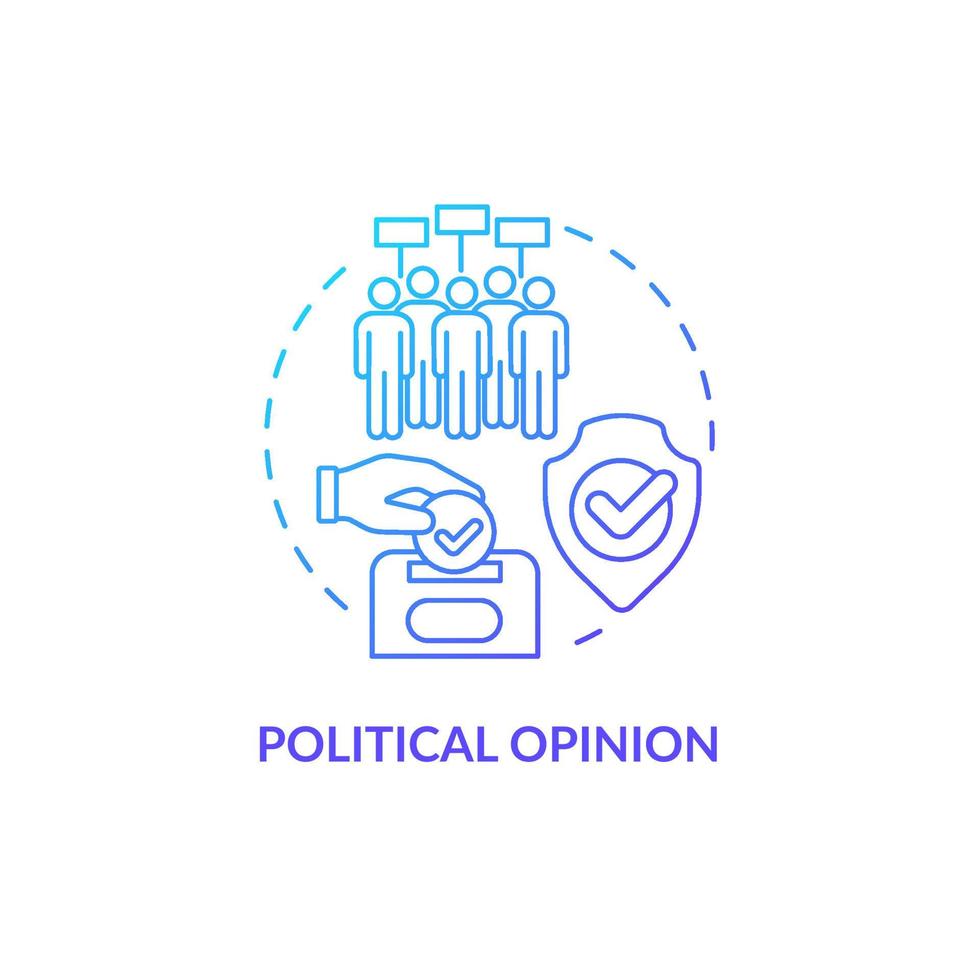 ícone de conceito gradiente azul de opinião política vetor