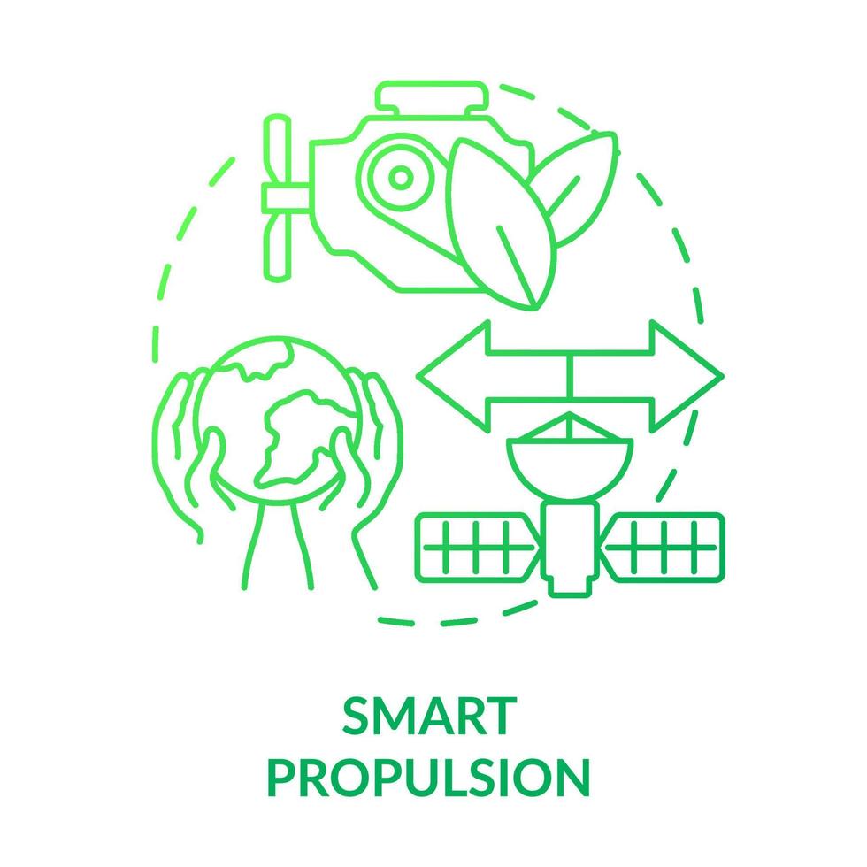 ícone de conceito de gradiente verde de propulsão inteligente vetor