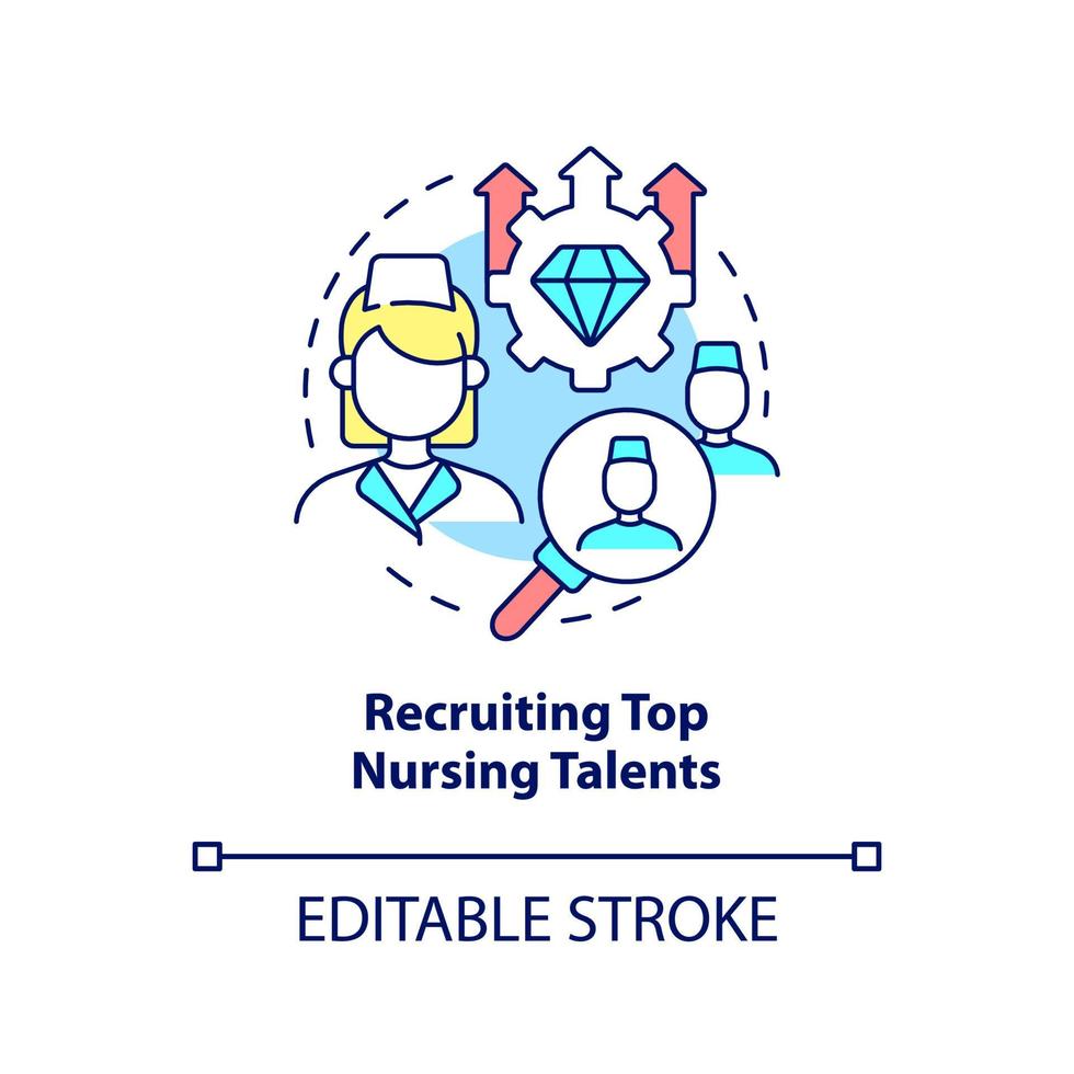 ícone de conceito de recrutamento de talentos de enfermagem vetor