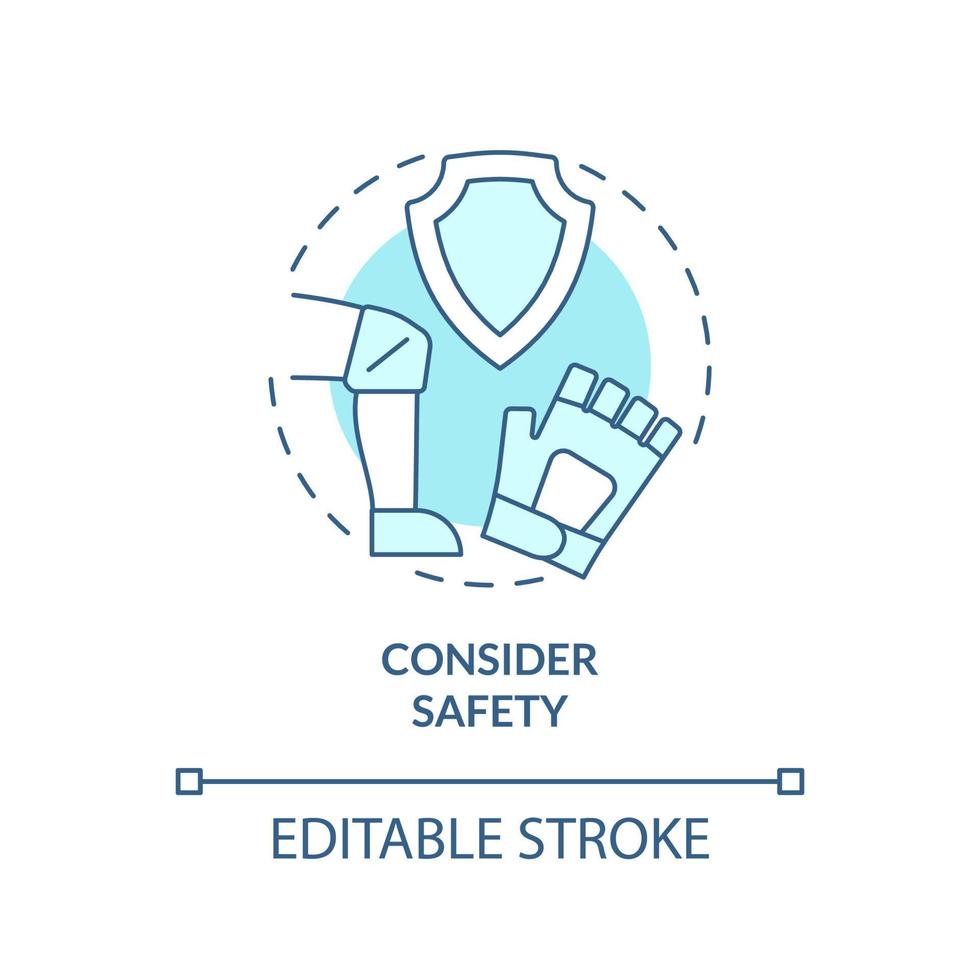 considere o ícone do conceito turquesa de segurança vetor