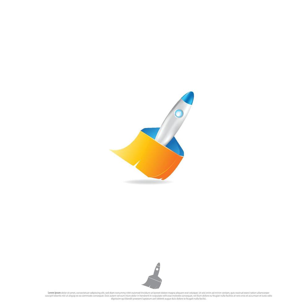 design de logotipo de limpador de foguete vetor
